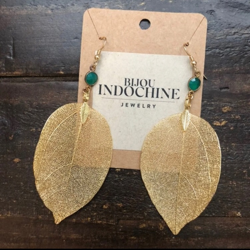 Unique Gold Leaf Earrings